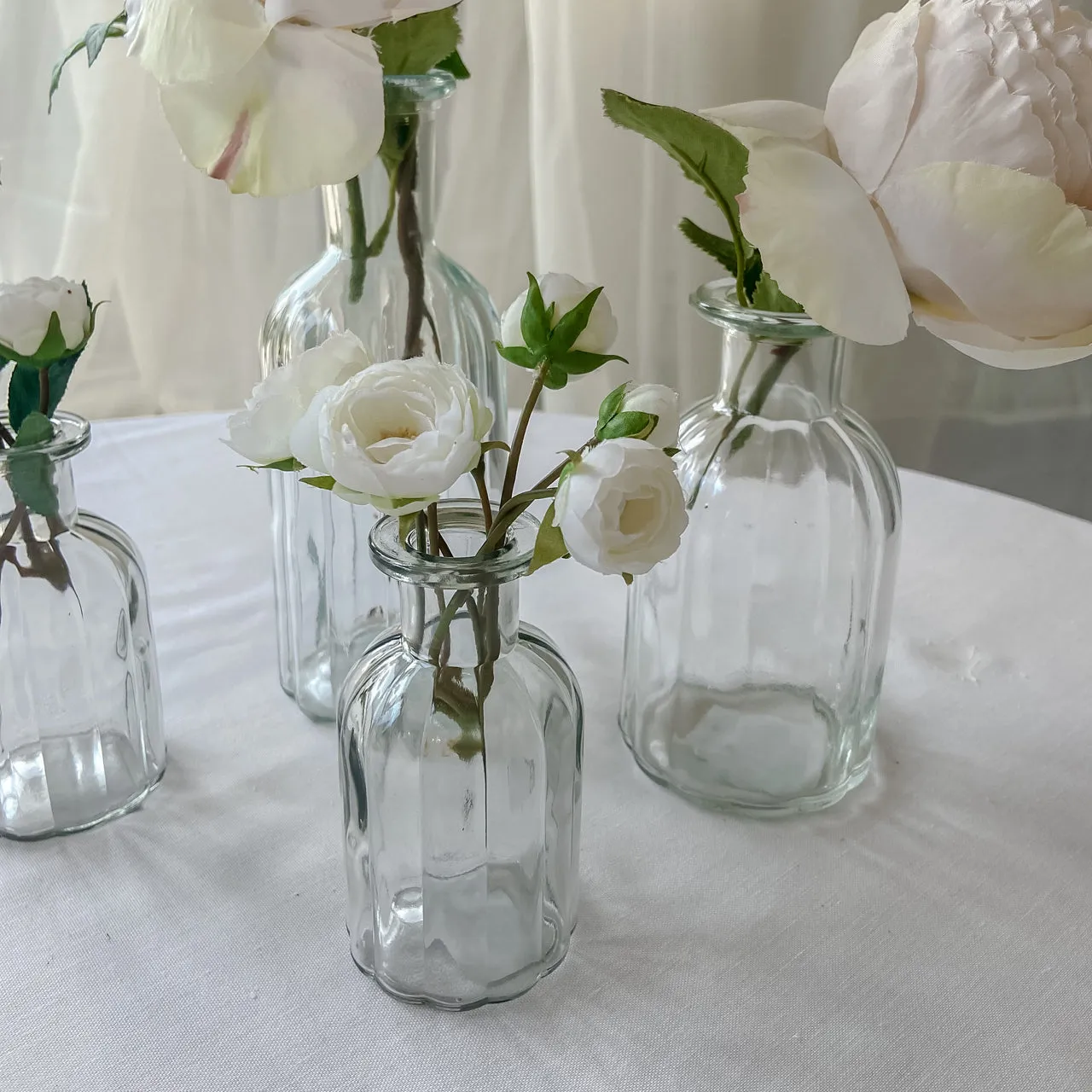 Ribbed Glass Bottle Vases (3 Sizes) - Wedding Vases