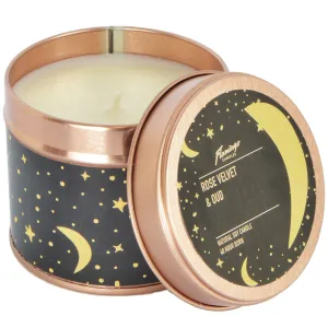 Rose Velvet & Oud Moon & Stars Rose Gold Tin Candle