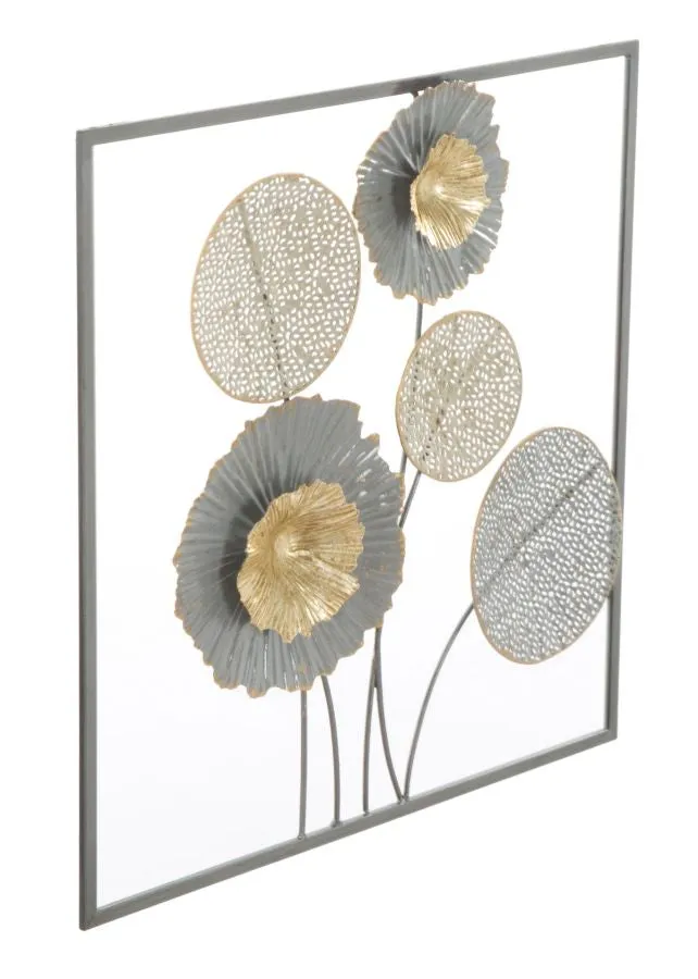 Round Metallic Flowers Wall Decor