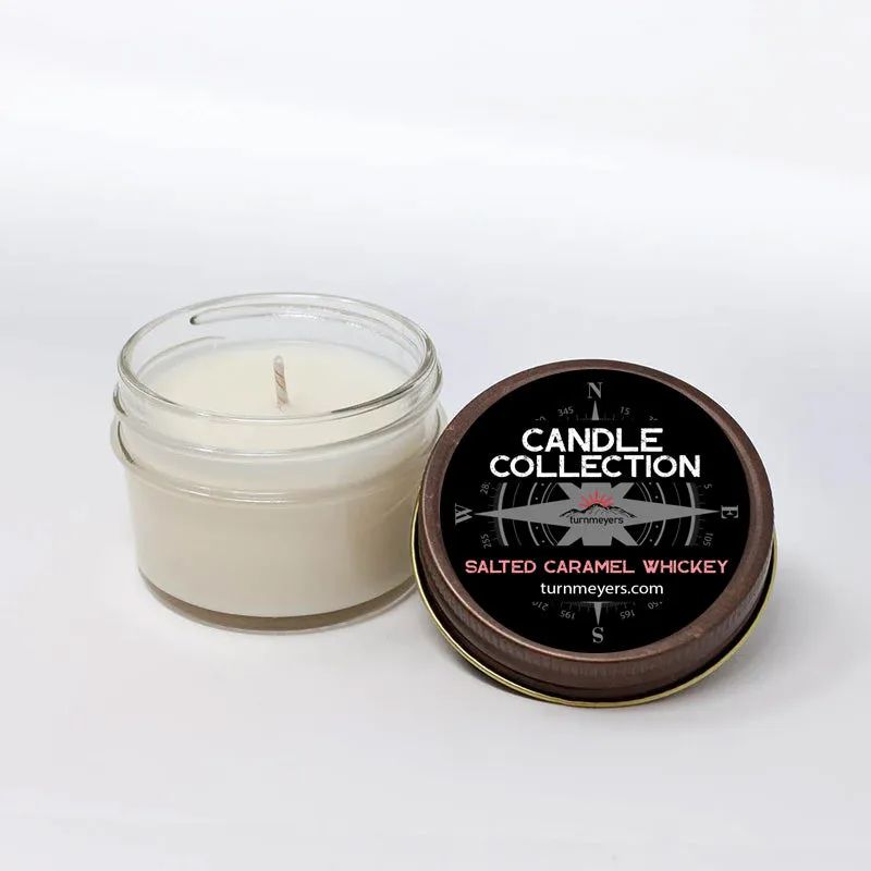 Salted Caramel Whickey Candle Collection 4oz Glass Soy Candle