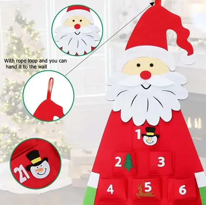 Santa's Daily Delights - 45" Felt Advent Calendar