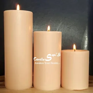 Sapi'S Highly Scented Pure Wax Big Pillar Candles | Home Decorative Candles | Diwali Candles | Birthday Candles | Valentines Day | Aroma | 150 Hours Burn | (6x4,x3 L & 3 Inch Dia) Pack of 3 (Ivory)