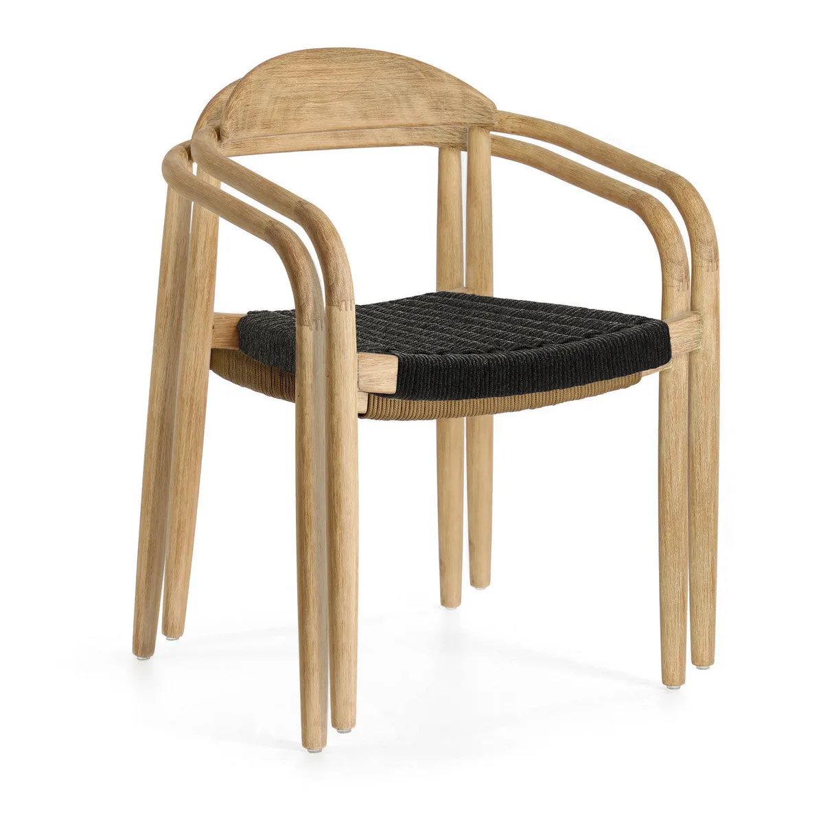 Set of 2 - Glynis Eucalyptus Timber Dining Chair - Black