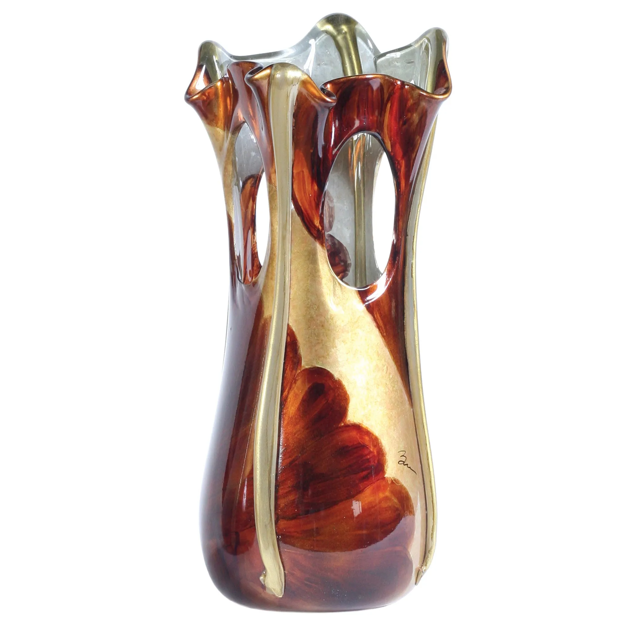 Signature Large Golden Glass Vase