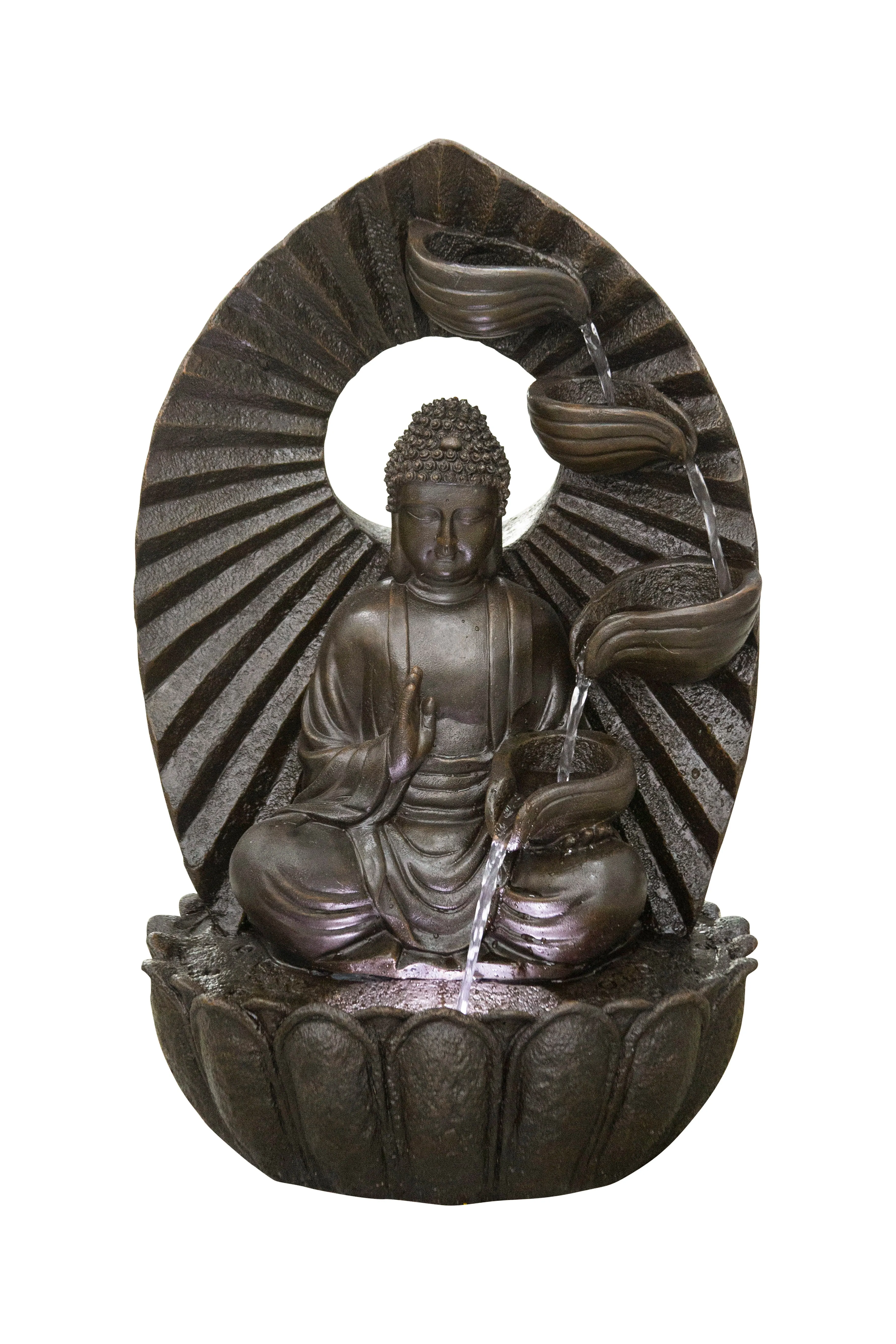 Stacking Bowls Buddha Fountain W/wt Led