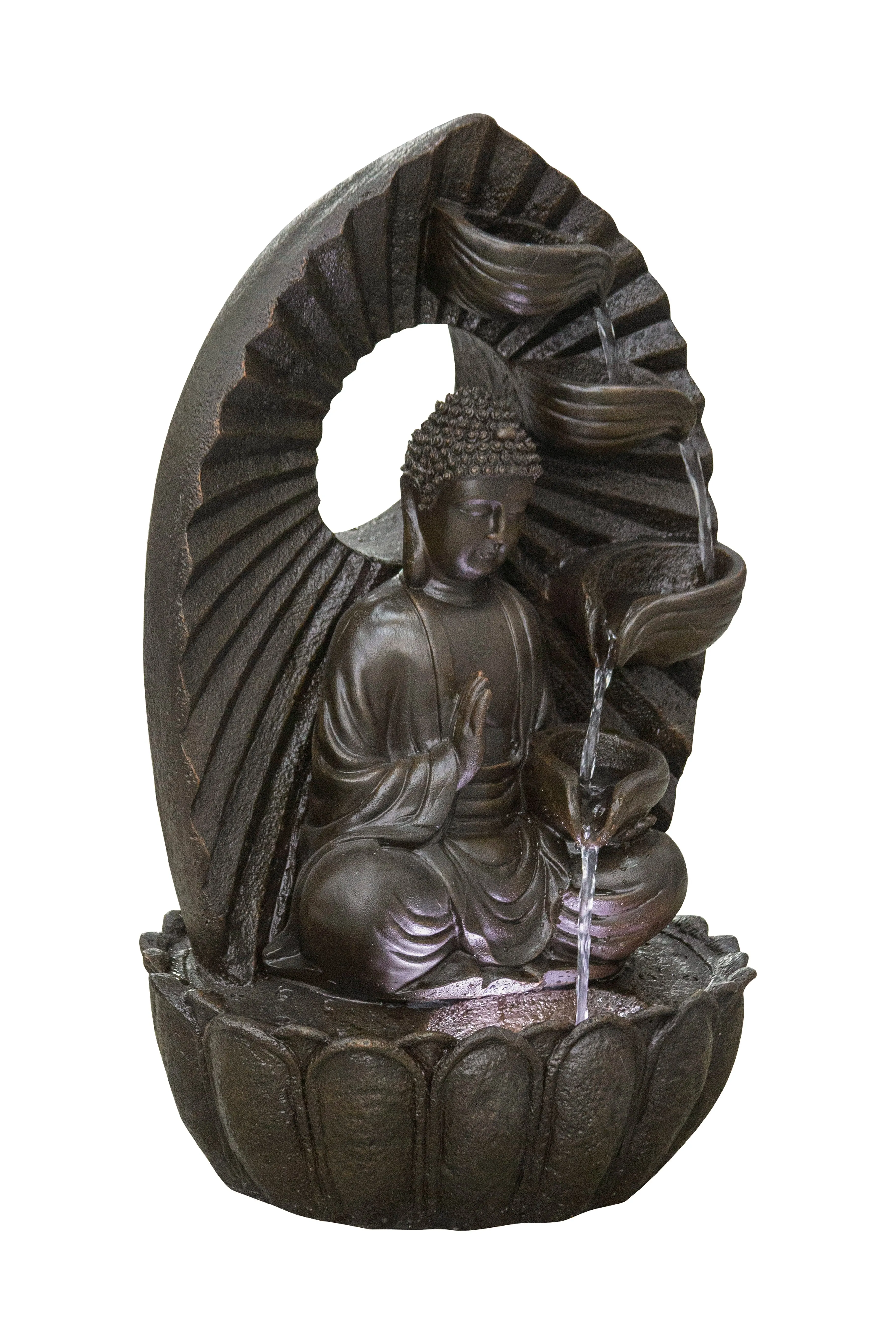 Stacking Bowls Buddha Fountain W/wt Led