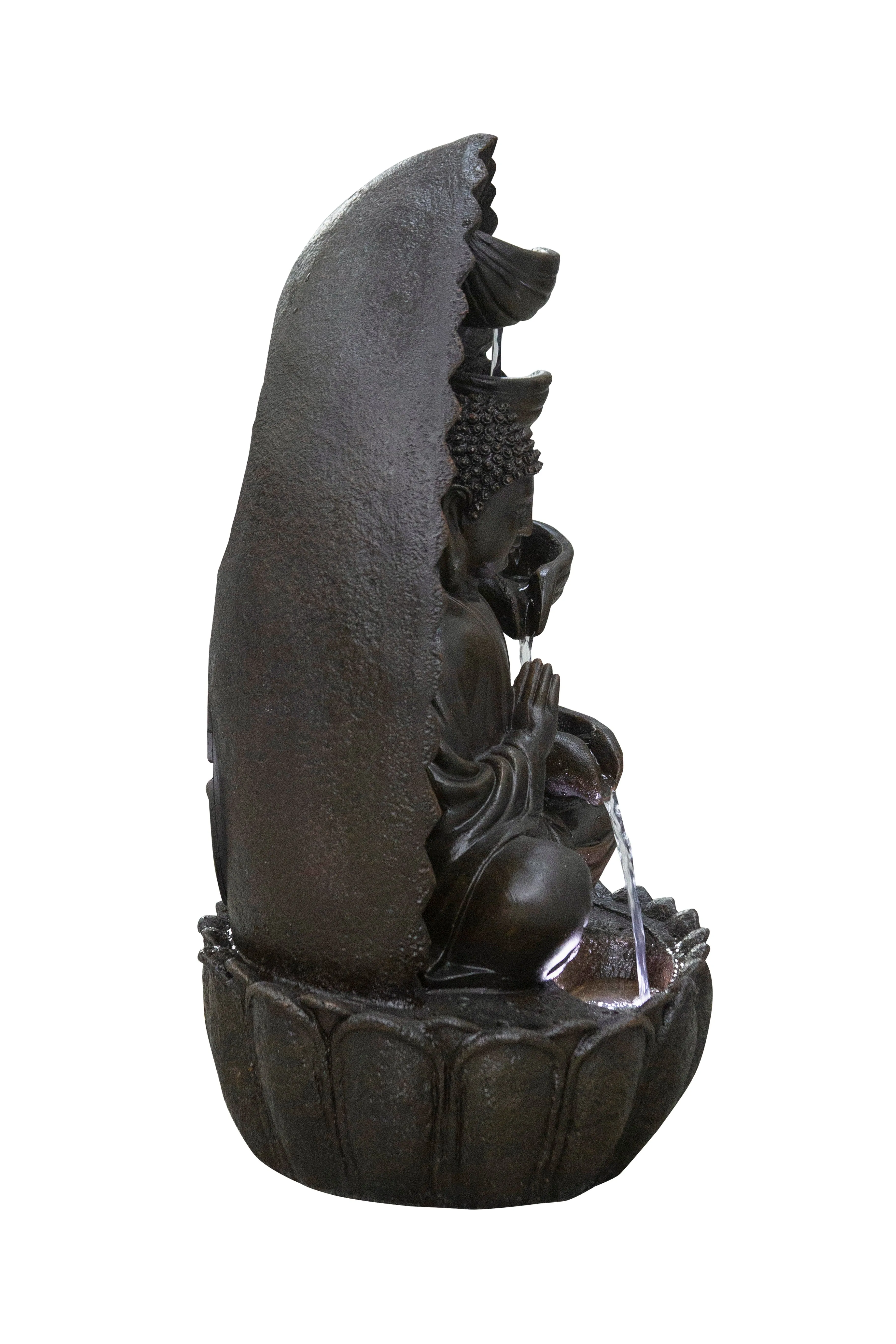 Stacking Bowls Buddha Fountain W/wt Led