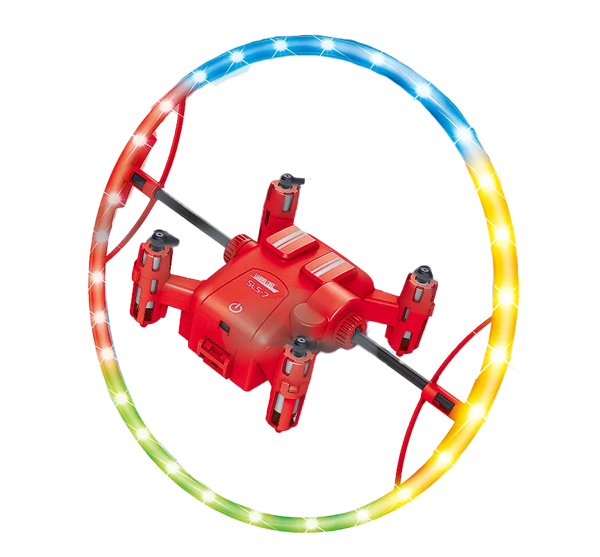 Starship Drone With Spinning Halo LED Lightshow – Assorted Colors