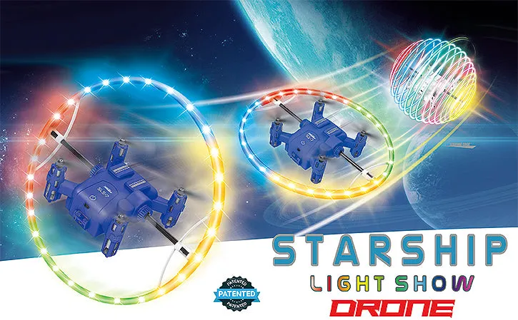 Starship Drone With Spinning Halo LED Lightshow – Assorted Colors