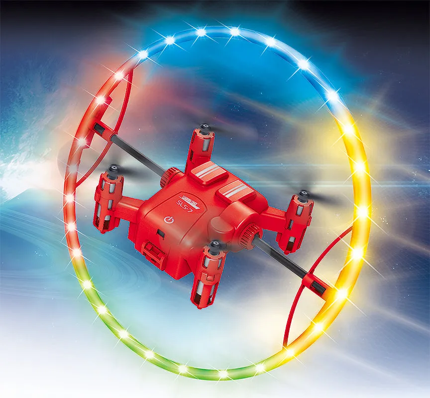 Starship Drone With Spinning Halo LED Lightshow – Assorted Colors