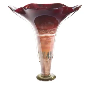 Sugar Plum Ruffle Glass Urn