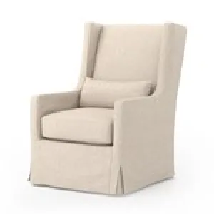 SWIVEL WING CHAIR, JETTE LINEN