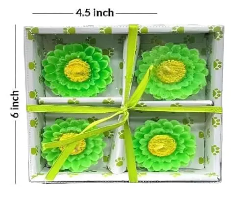 The Decor Affair Set of 4 Handcrafted Wax Candles - Perfect for Home Decor, Diwali Gifts, and New Year Surprises (Green)