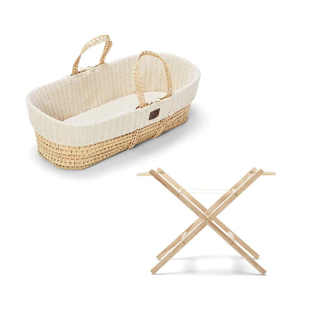 The Little Green Sheep Organic Knitted Moses Basket Bundle