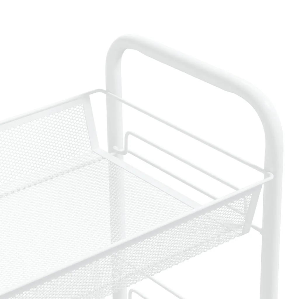 vidaXL 5-Tier Kitchen Trolley - Durable Iron Construction, White, 46x26x105 cm - Perfect for Kitchen, Bathroom, and Office Organization