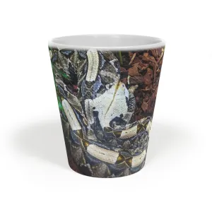 White Black Snake Latte Mug, 12oz