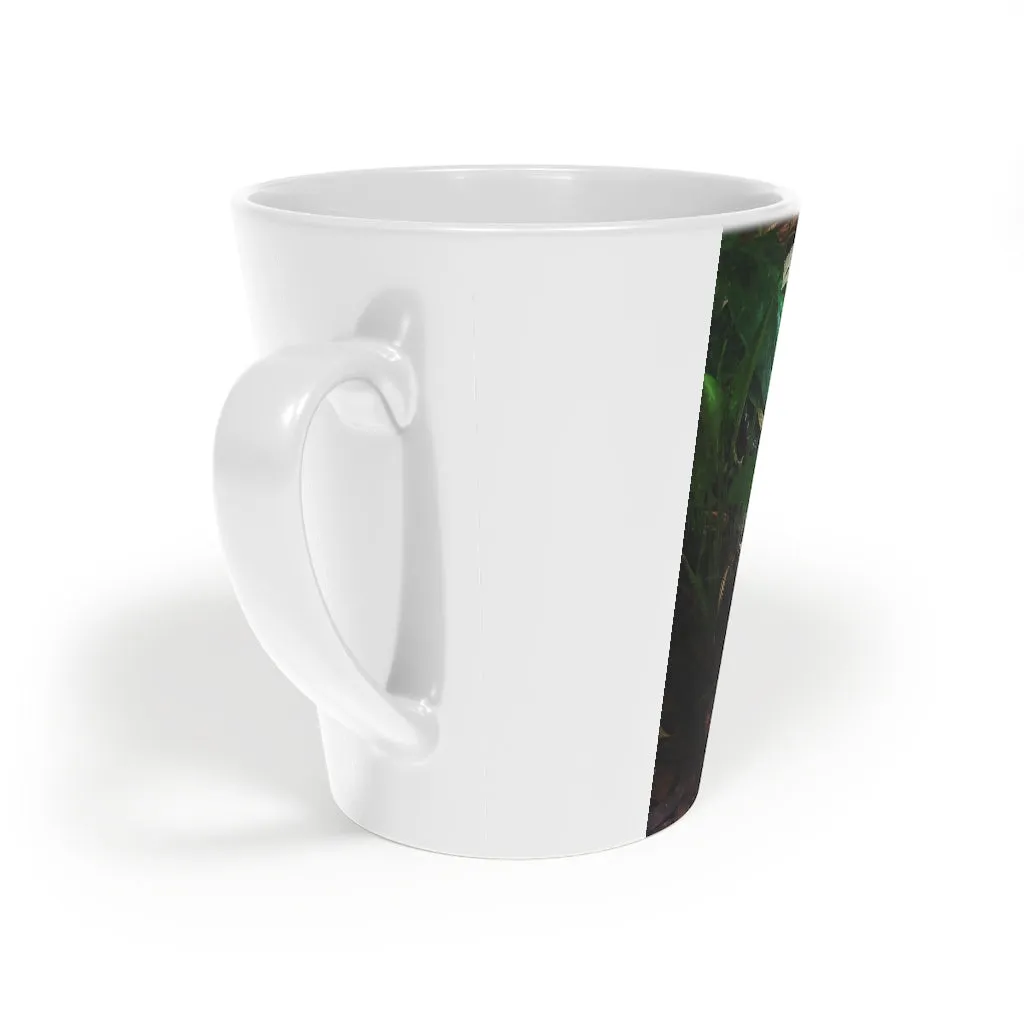 White Black Snake Latte Mug, 12oz