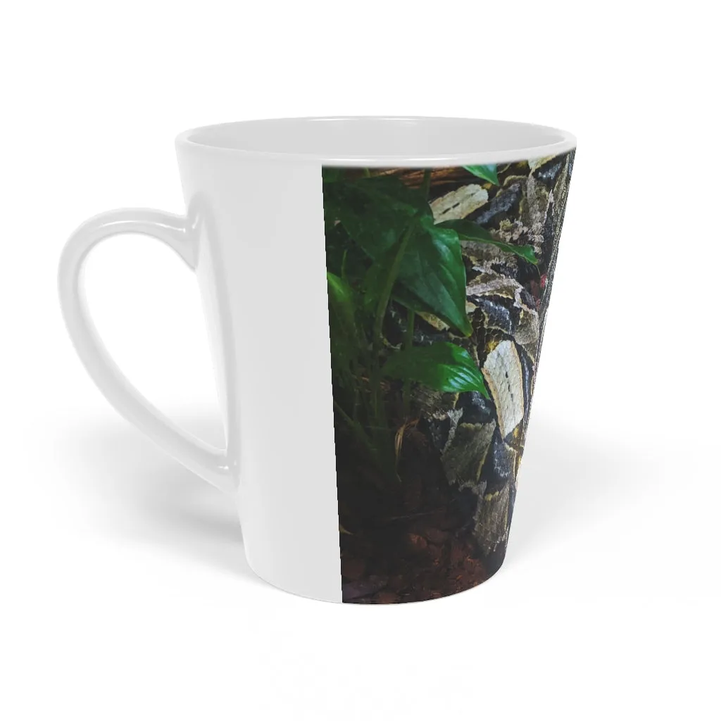 White Black Snake Latte Mug, 12oz