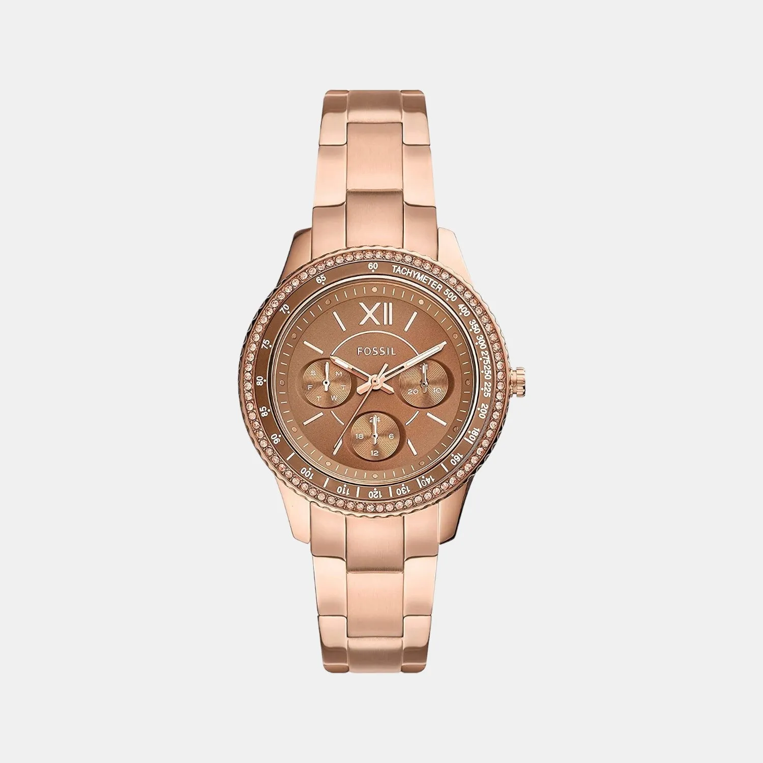 Women's Brown Stainless Steel Multi-Function Watch ES5109